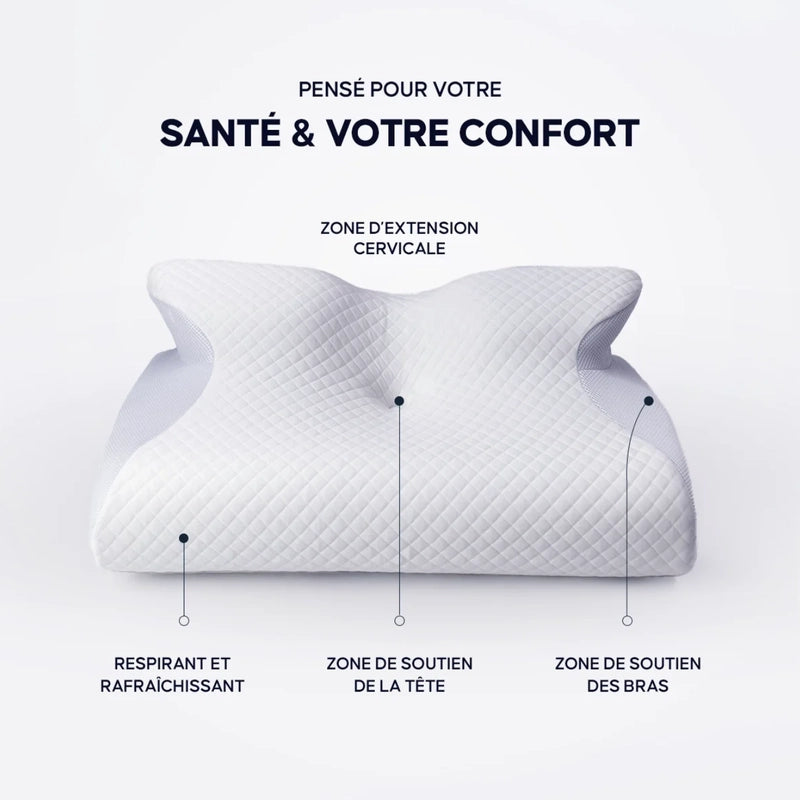 Oreiller cervical ergonomique ZÉNIA à mémoire de forme – photo produit 3